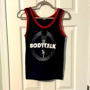 Vintage 1980s Screen Stars Aerobic Body Talk Ringer Tank